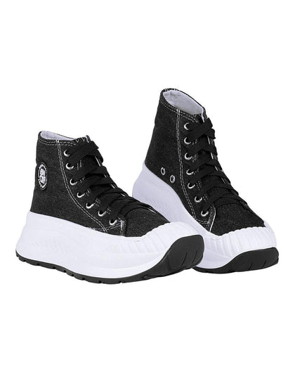 Tenis Mujer Casual Plataforma Negro Stfashion 12304112