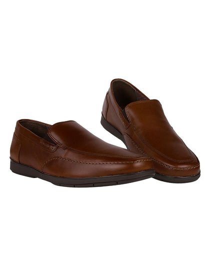 Zapato Hombre Mocasin Casual Café Piel Flexi 02504147