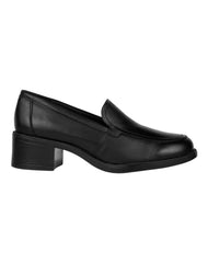 Zapato Mujer Mocasin Vestir Tacon Negro Piel Flexi 02504134