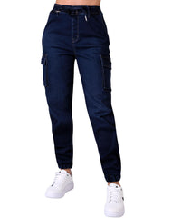 Jeans Mujer Moda Jogger Azul Fergino 52905406
