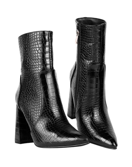 Botin Mujer Formal Tacon Negro Capa De Ozono 06004105