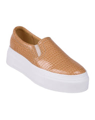 Tenis Mujer Casual Plataforma Beige Flexi 02504141