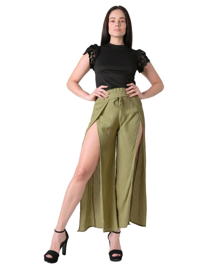 Pantalón Moda Recto Mujer Verde Stfashion 72904652