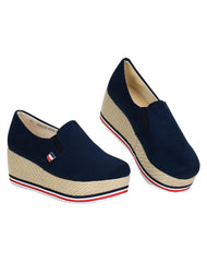 Zapato Mujer Mocasin Casual Plataforma Azul Suhey 23503002