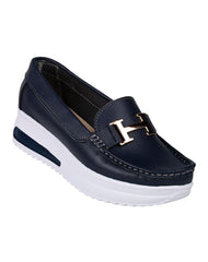 Zapato Mujer Mocasin Casual Azul Piel Stfashion 16904110