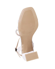 Sandalia Mujer Formal Tacon Blanco Sanba 03804204