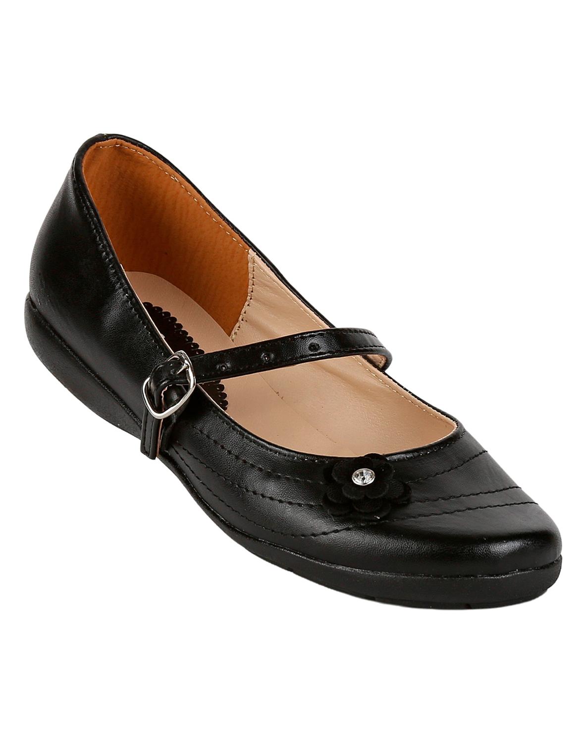 Zapato Escolar Piso Niña Negro Tacto Piel Frata 18303805