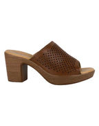 Sandalia Mujer Formal Tacon Café Piel Flexi 02504010