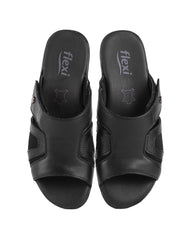 Sandalia Mujer Casual Negro Piel Flexi 02504243