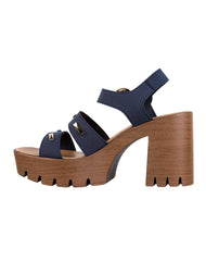 Sandalia Mujer Casual Tacon Azul Stfashion 04804209