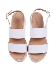 Sandalia Mujer Casual Cuña Blanco Stfashion 08004204