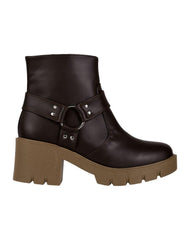 Botin Mujer Casual Tacon Café Stfashion 12304106