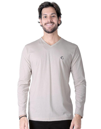 Playera Hombre Basico Camiseta Beige Stfashion 61705010