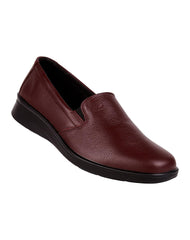 Zapato Mujer Mocasin Casual Piso Vino Piel Flexi 02504154