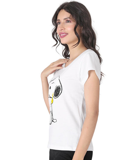 Playera Mujer Moda Camiseta Blanco Peanuts 58204814