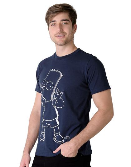 Playera Hombre Moda Camiseta Azul Simpson 58205020