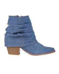 Botín Mujer Casual Tacon Azul Stfashion 23504102