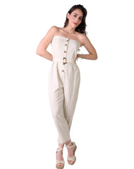 Jumpsuit Mujer Casual Beige Stfashion 79305421