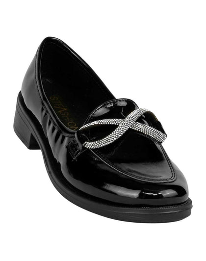 Zapato Mujer Mocasín Vestir Piso Negro Stfashion 24104004
