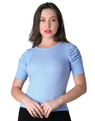 Playera Mujer Básico Camiseta Azul Stfashion 50004641