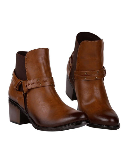 Botin Mujer Casual Tacón Café Stfashion 17304102