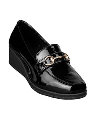 Zapato Mujer Mocasin Vestir Cuña Negro Stfashion 04804103