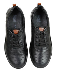 Zapato Mujer Oxford Casual Piso Negro Piel Flexi 02503120