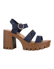 Sandalia Mujer Casual Tacon Azul Stfashion 04804209