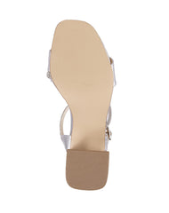 Sandalia Mujer Formal Tacon Plata Mirlo 16704202