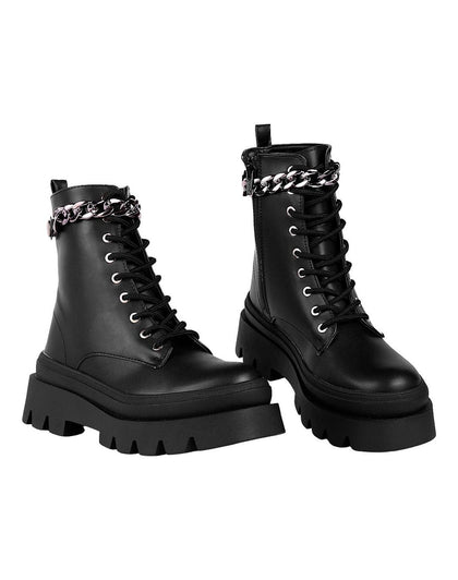 Botin Mujer Casual Plataforma Negro Capa De Ozono 06004128