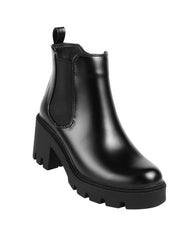 Botin Mujer Casual Tacon Negro Capa De Ozono 06004224