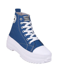 Tenis Mujer Casual Plataforma Azul Stfashion 16904108