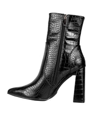 Botin Mujer Formal Tacon Negro Capa De Ozono 06004105