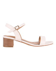Sandalia Mujer Casual Tacon Crema Lady Paulina 02704201