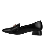 Zapato Mujer Mocasin Vestir Tacon Negro Stfashion 08004107