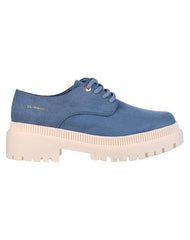 Zapato Mujer Oxford Casual Tacón Azul Clasben 06903755