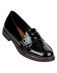 Zapato Mujer Mocasín Vestir Tacón Negro Stfashion 04803704