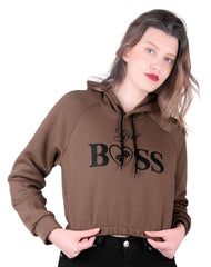 Hoodie Mujer Con Capucha Café Stfashion 69705219