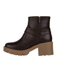 Botin Mujer Casual Tacon Café Stfashion 12304106