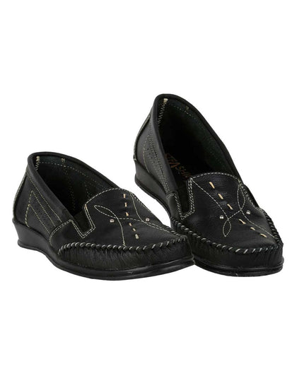 Zapato Mujer Mocasin Casual Negro Piel Stfashion 01304000