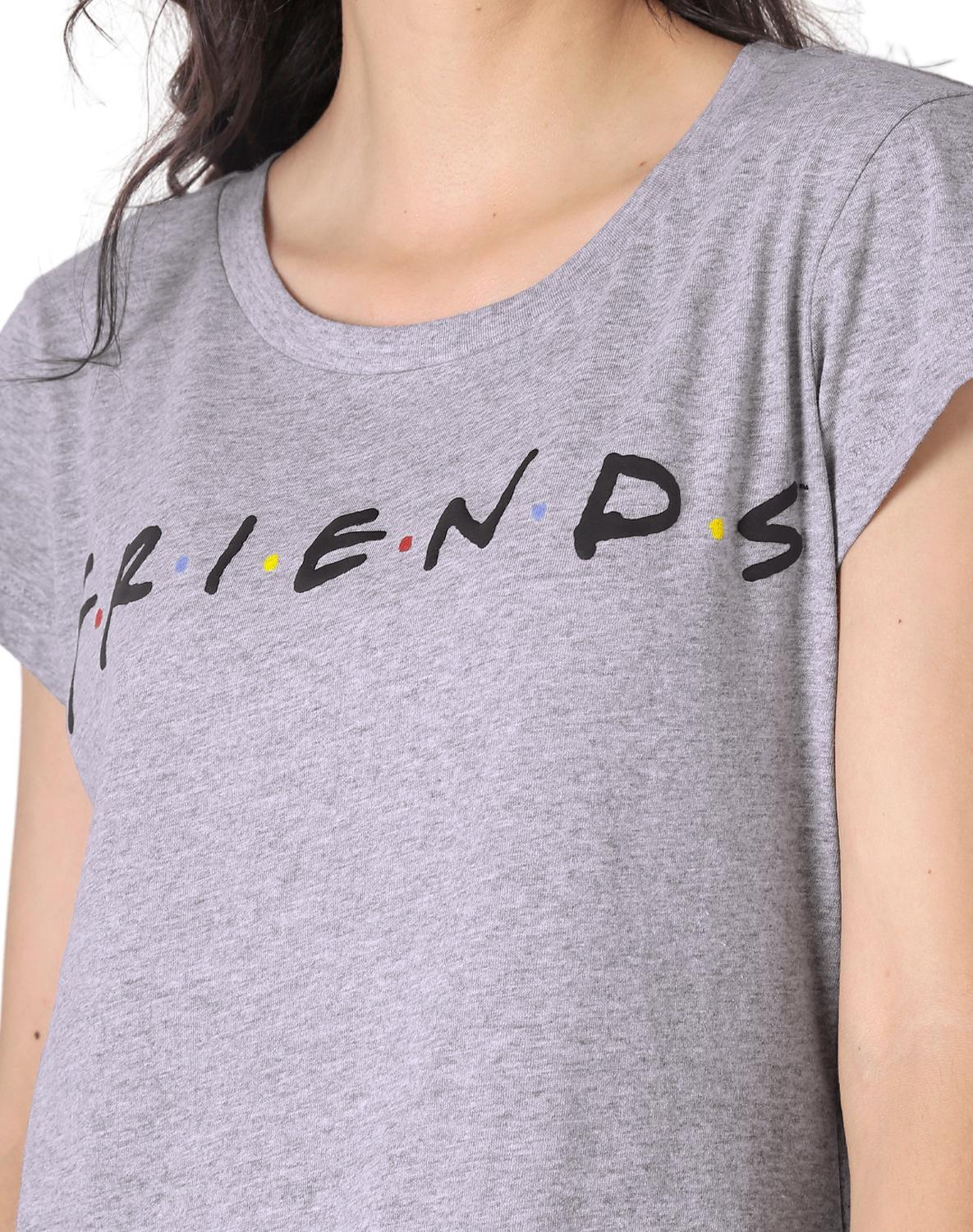 Playera Moda Camiseta Mujer Gris Friends 58204807