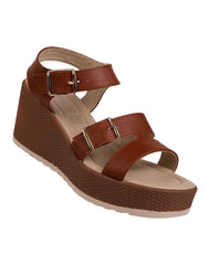 Sandalia Mujer Casual Plataforma Café Stfashion 23504203