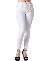 Jeans Mujer Moda Skinny Blanco Fergino 52904612