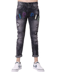 Jeans Hombre Moda Skinny Negro Hippie & Rock 71805205