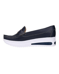 Zapato Mujer Mocasin Casual Azul Piel Stfashion 16904110