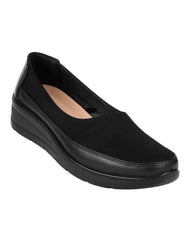 Zapato Mujer Mocasin Casual Cuña Negro Furor 19404119