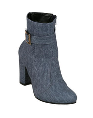 Botin Mujer Casual Tacon Azul Stfashion 00304115