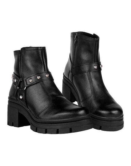 Botin Mujer Casual Tacon Negro Stfashion 04004107