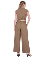 Conjunto Blusa Y Pantalón Mujer Casual Café Stfashion 52405205