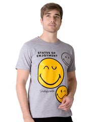 Playera Hombre Moda Camiseta Gris Smiley 58205022